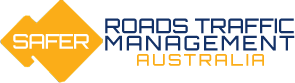SaferRoads Australia logo on a blue backgorund