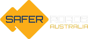 SaferRoads Australia logo on a blue backgorund